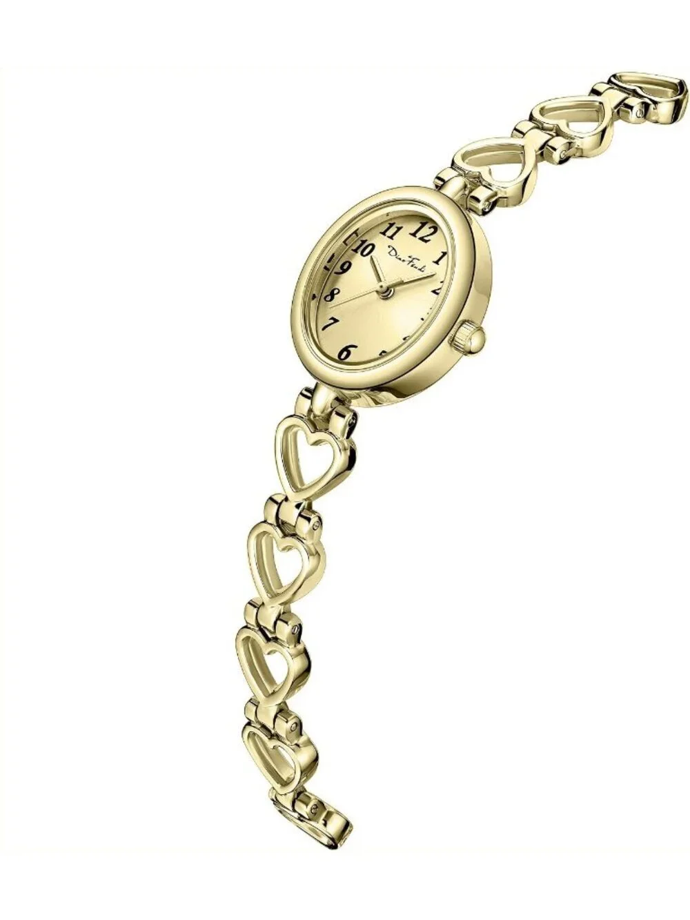 Women's All Gold Analog Quartz Oval Waterproof Vintage Bracelet Luxury Watch